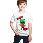 Brawl Stars - Dino Leon - Dijital Baskılı Beyaz Kişiye Özel T-Shirt