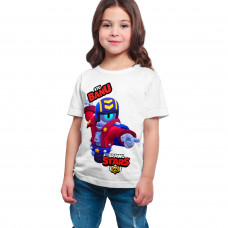 Brawl Stars - Stu - Dijital Baskılı Beyaz Kişiye Özel T-Shirt