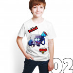 Brawl Stars - 8 Bit - Dijital Baskılı Beyaz Kişiye Özel T-Shirt