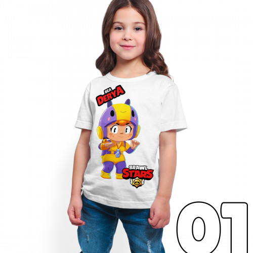 Brawl Stars - Bea - Dijital Baskılı Beyaz Kişiye Özel T-Shirt