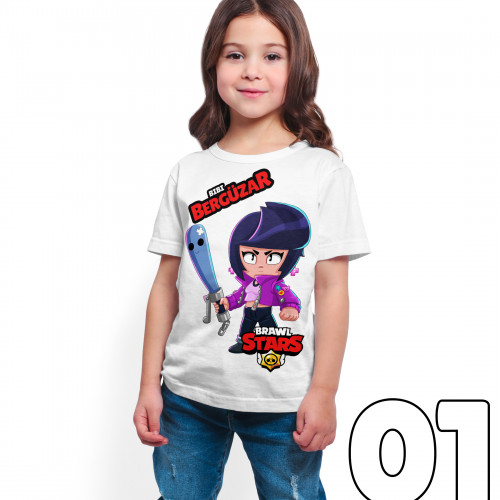 Brawl Stars - Bibi - Dijital Baskılı Beyaz Kişiye Özel T-Shirt