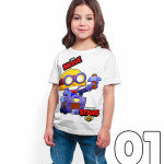 Brawl Stars - Carl - Dijital Baskılı Beyaz Kişiye Özel T-Shirt