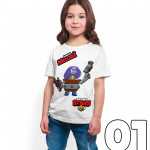 Brawl Stars - Darryl - Dijital Baskılı Beyaz Kişiye Özel T-Shirt