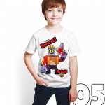 Brawl Stars - Rico - Dijital Baskılı Beyaz Kişiye Özel T-Shirt