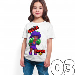 Brawl Stars - Rosa - Dijital Baskılı Beyaz Kişiye Özel T-Shirt