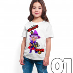 Brawl Stars - Shelly - Dijital Baskılı Beyaz Kişiye Özel T-Shirt