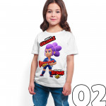 Brawl Stars - Shelly - Dijital Baskılı Beyaz Kişiye Özel T-Shirt