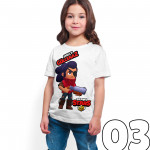 Brawl Stars - Shelly - Dijital Baskılı Beyaz Kişiye Özel T-Shirt