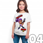 Brawl Stars - Shelly - Dijital Baskılı Beyaz Kişiye Özel T-Shirt