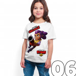 Brawl Stars - Shelly - Dijital Baskılı Beyaz Kişiye Özel T-Shirt