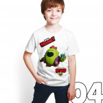 Brawl Stars - Spike - Dijital Baskılı Beyaz Kişiye Özel T-Shirt