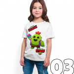 Brawl Stars - Spike - Dijital Baskılı Beyaz Kişiye Özel T-Shirt