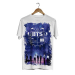 BTS - SEA - Dijital Baskılı Beyaz Unisex T-Shirt 01